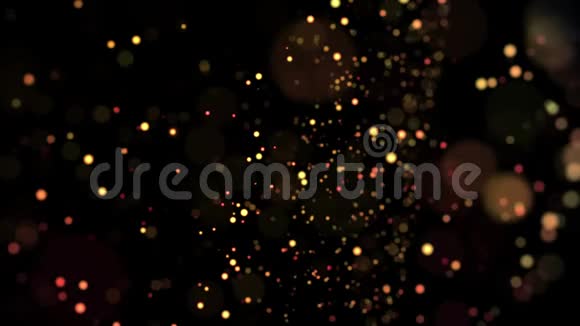 液体漂浮和胶质中的五彩颗粒4k三维平流背景粒子闪烁景深视频的预览图