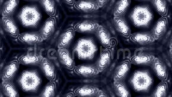 发光粒子形成华丽的图案如曼陀罗抽象无缝动画作为HUD屏幕的科幻图案视频的预览图