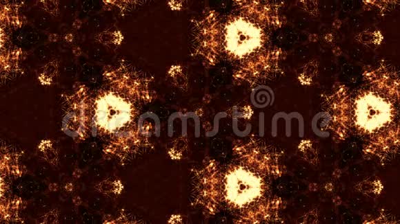 发光粒子形成华丽的图案如曼陀罗抽象无缝动画作为HUD屏幕的科幻图案视频的预览图