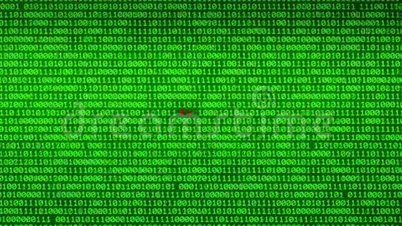 绿色二进制代码墙揭示原始数据矩阵背景视频的预览图