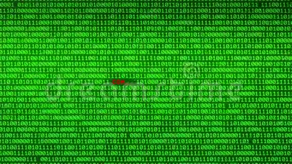 绿色二进制代码墙显示计算机输入数据矩阵背景视频的预览图