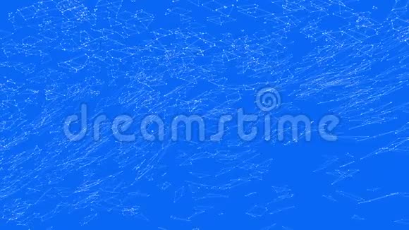 抽象简单的蓝色挥动三维网格或网格作为分形环境蓝色几何振动环境或脉动视频的预览图