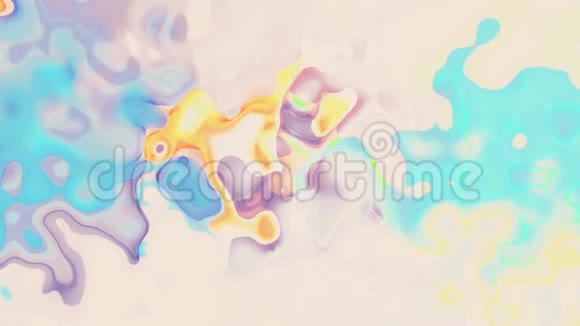 数码湍流彩色颜料在白色抽象动画背景上的混合新的独特品质多彩欢乐视频的预览图