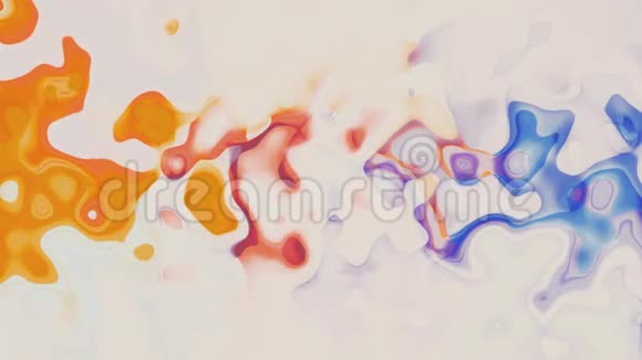数码湍流彩虹色漆飞溅混合白色抽象动画背景新的独特品质彩色视频的预览图