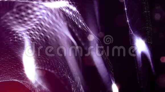 发光粒子形成科幻宇宙背景循环三维动画红色视频的预览图