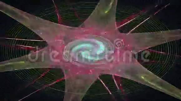 抽象运动背景能量波和六尖星无缝环能视频的预览图