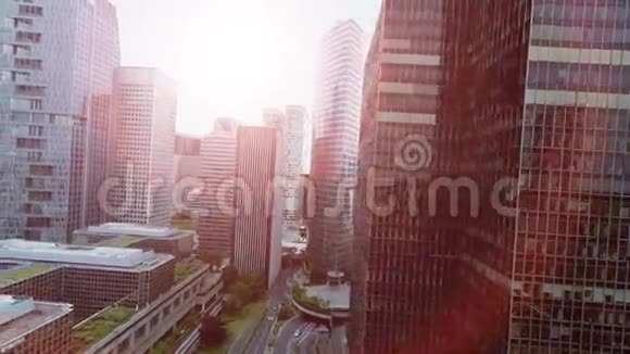 现代城市景观建筑区的鸟瞰图视频的预览图