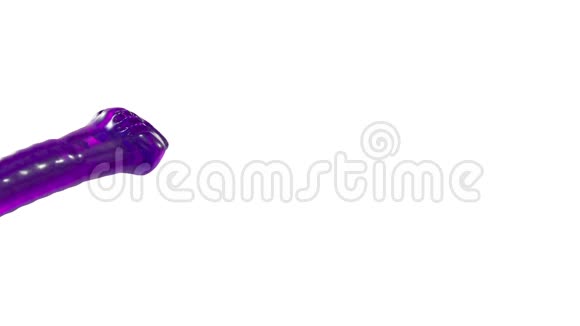 紫汁喷泉3D白色背景与阿尔法通道使用阿尔法面具有漩涡液体的喷泉顶部视频的预览图