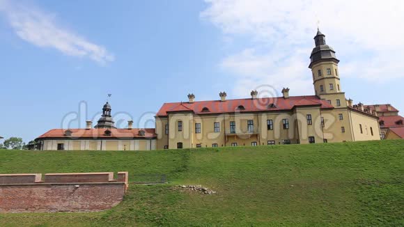 白俄罗斯古老的内斯维日斯基城堡视频的预览图