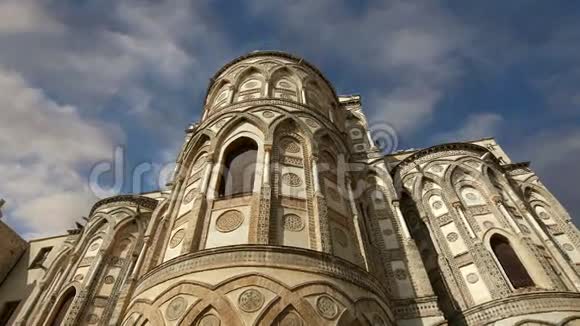 意大利南部西西里岛蒙雷莱的大教堂是罗马天主教堂视频的预览图