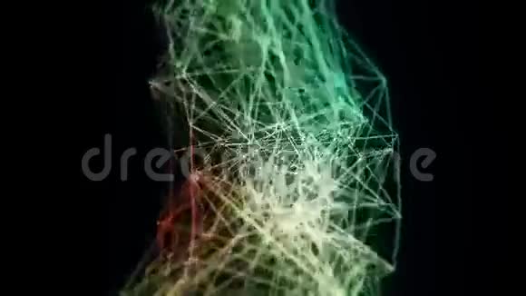 用三角形和网络抽象绿色结构背景视频的预览图