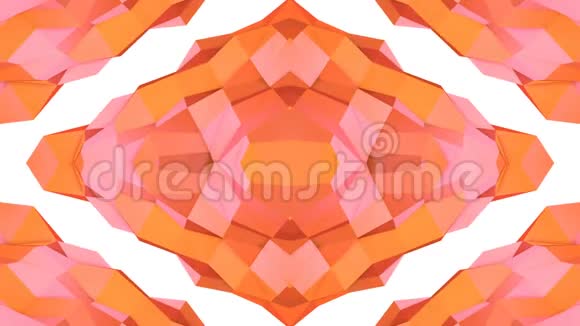 抽象简单的三维背景橙色渐变色低多边形风格作为现代几何背景或数学背景视频的预览图