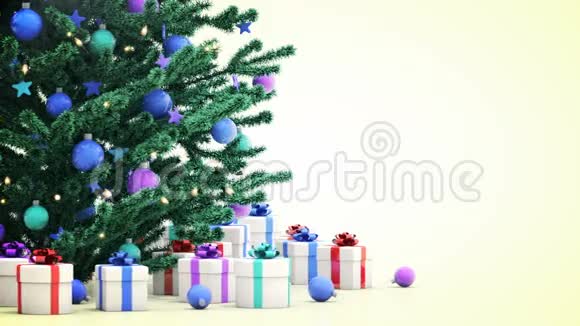 新年树和礼品盒视频的预览图