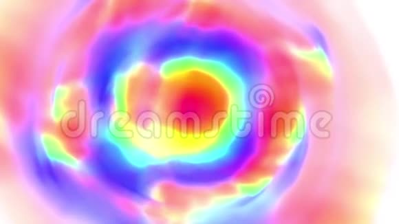 动感湍流水彩彩虹抽象画无缝回转动画新品质艺术愉悦视频的预览图
