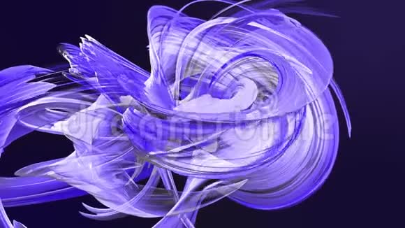 五颜六色的条纹在圆形的形成中扭曲蓝色视频的预览图