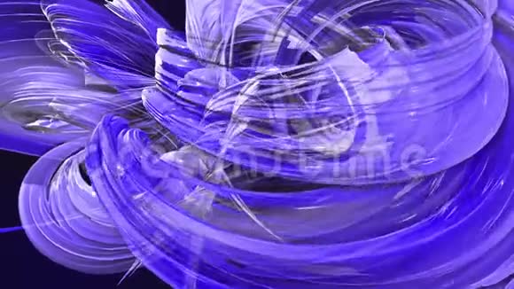 五颜六色的条纹在圆形的形成中扭曲蓝色蓝色视频的预览图