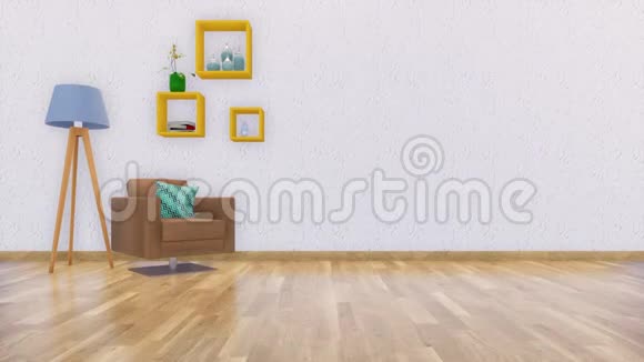简约客厅室内3D扶手椅视频的预览图