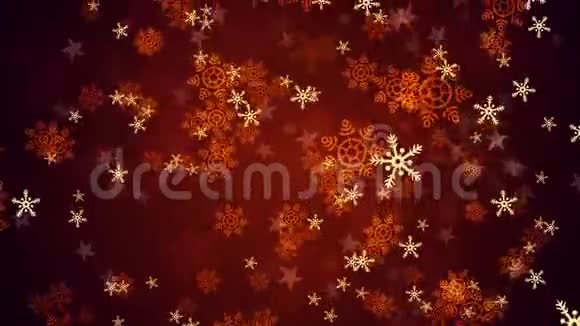 红色的圣诞雪花视频的预览图