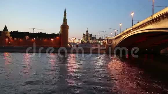 莫斯科莫斯科晚上莫斯科和克里姆林宫视频的预览图