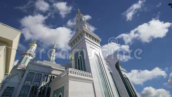 俄罗斯莫斯科大教堂清真寺莫斯科的主要清真寺新地标视频的预览图