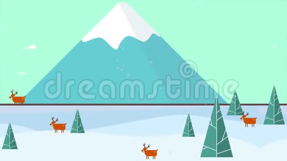 圣诞节冬季背景动画视频的预览图