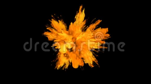 橙色爆炸彩色烟雾爆炸流体粒子哑光视频的预览图