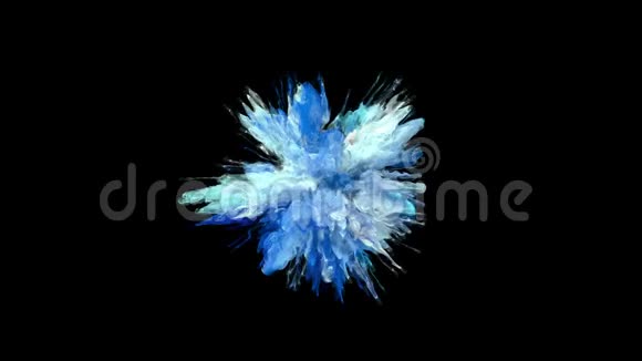 蓝白色暴彩烟爆炸流体粒子哑光视频的预览图