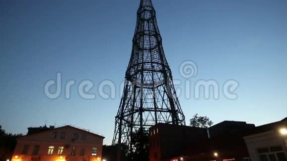 俄罗斯莫斯科Shukhov无线电塔或Shabolovka塔视频的预览图
