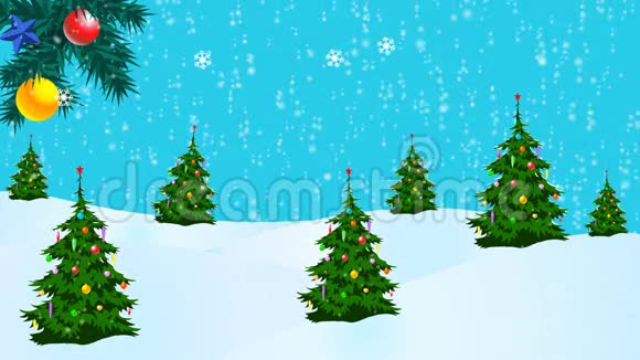 圣诞老人坐着雪橇在雪地上飞翔视频的预览图