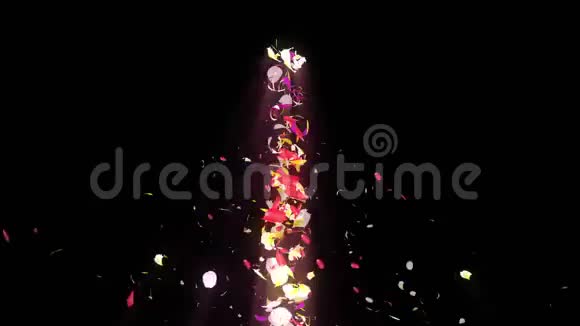 五颜六色的花瓣螺旋状闪亮的花瓣花朵图案很漂亮的花瓣旋转花瓣的漩涡循环动画视频的预览图