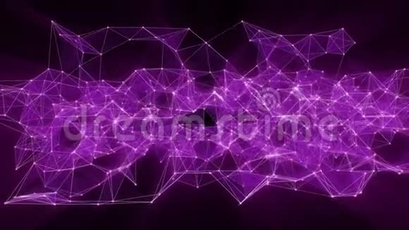 神经丛网络转换为紫罗兰色霓虹灯文字交流的动画视频的预览图