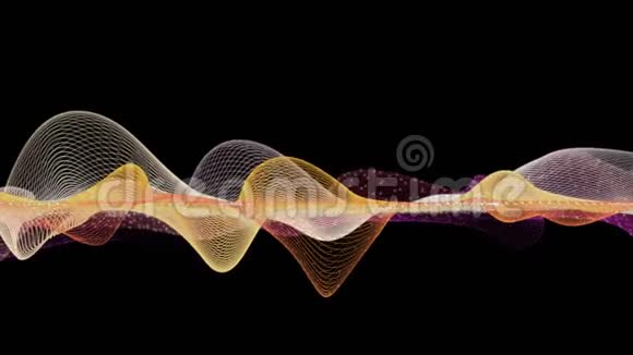粒子波物体在慢运动中的奇妙动画4096x2304环4K视频的预览图