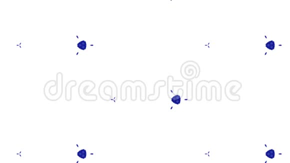 三维渲染油墨万花筒效果与卢马哑光作为阿尔法通道的视觉效果和易于合成蓝色墨水视频的预览图