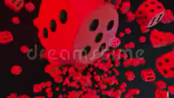 把骰子落在黑色的红色上视频的预览图
