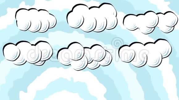 卡通天空与白色帕菲云视频的预览图