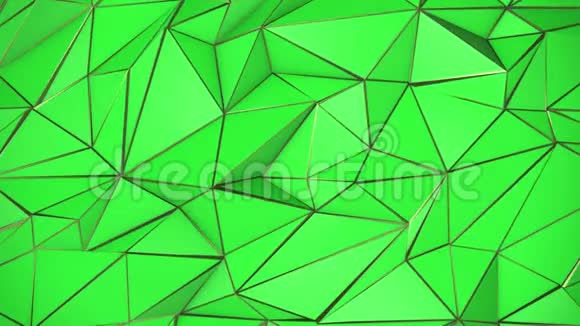 绿金抽象低聚三角形背景视频的预览图