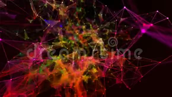 很漂亮的抽象背景五颜六色的神经丛视频的预览图