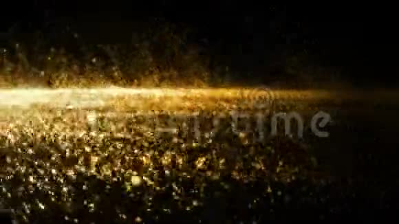 金色的天空抽象星尘烟雾粒子视频的预览图
