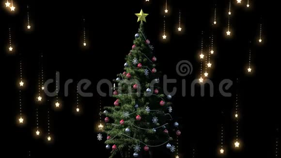 圣诞树和坠落的星星视频的预览图