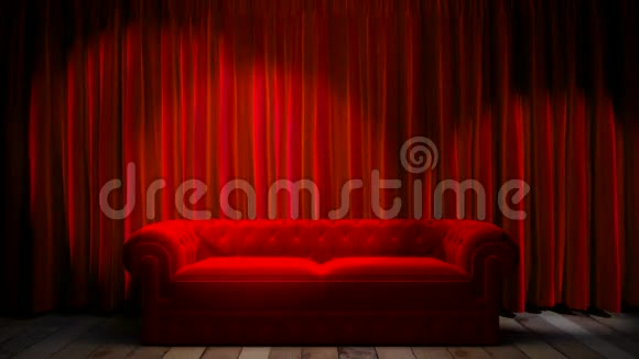 红色织物窗帘上的循环灯视频的预览图
