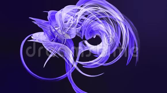 五颜六色的蓝色条纹扭曲成圆形移动成一个圆圈无缝创意背景循环三维平滑视频的预览图