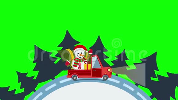 在圣诞节前夕提供带礼品盒包的平板运输卡车视频的预览图