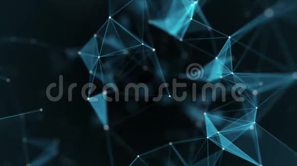 普莱克斯幻想抽象技术用动线点三角形抽象几何背景视频的预览图