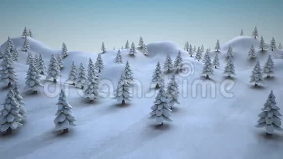 白雪覆盖了白雪覆盖的圣诞树视频的预览图