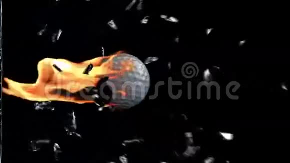 高尔夫球射火碎玻璃股票录像视频的预览图