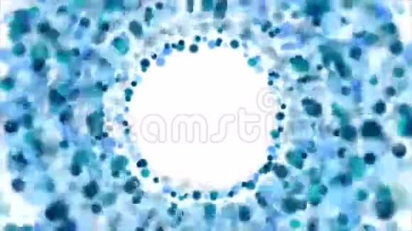 闪亮的蓝色圆圈粒子视频动画视频的预览图