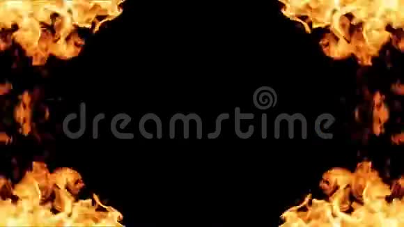黑色背景上的火框视频的预览图
