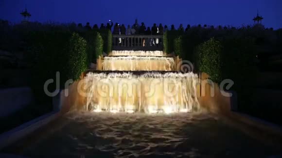 巴塞罗那的声乐蒙特朱伊喷泉视频的预览图