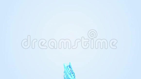4k蓝色飞溅缓慢移动通过相机三维动画与卢马马特作为阿尔法频道简单视频的预览图