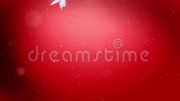 美丽的3d雪花在红色背景下在空中飞舞用作圣诞节新年贺卡或冬季环境的动画视频的预览图